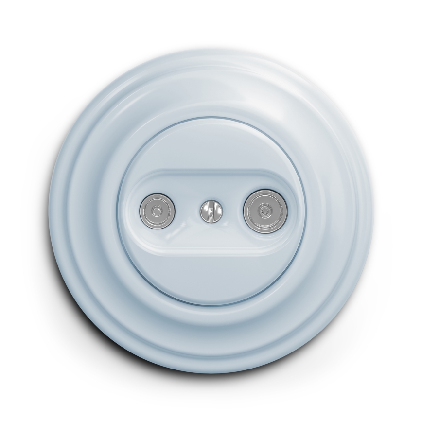 Kliklap - Vintage abonneecontactdoos TV+R (continuous) blauw