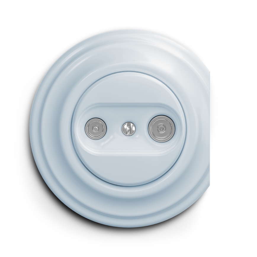 Kliklap - Vintage abonneecontactdoos TV+R (continuous) blauw