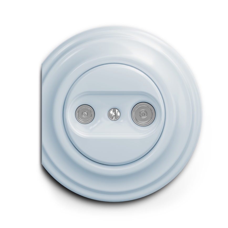 Kliklap - Vintage abonneecontactdoos TV+R (continuous) blauw