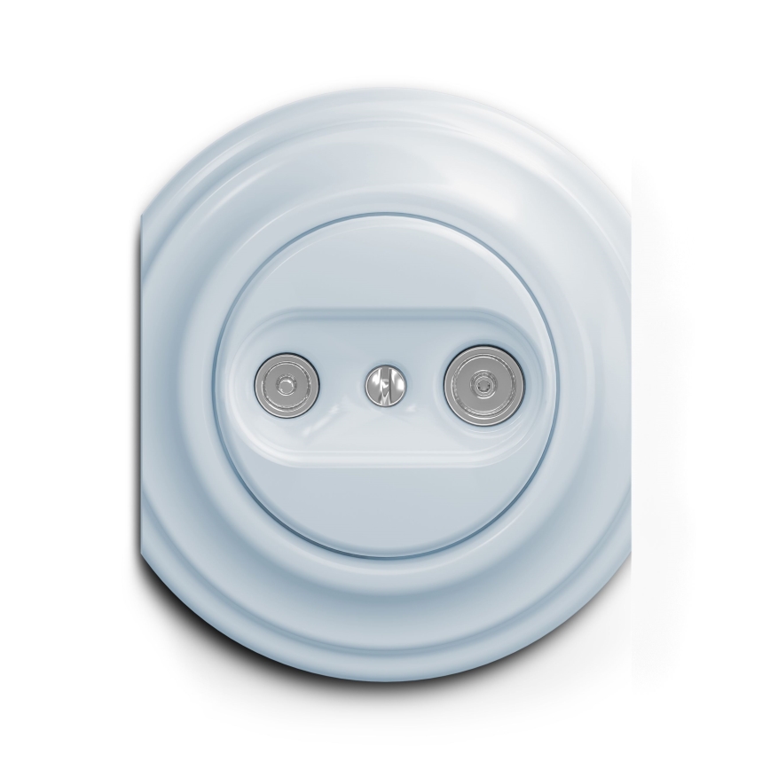 Kliklap - Vintage abonneecontactdoos TV+R (continuous) blauw