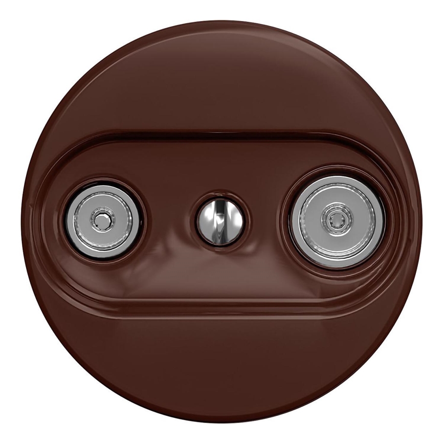 Kliklap - Vintage abonneecontactdoos TV+R (continuous) bruin