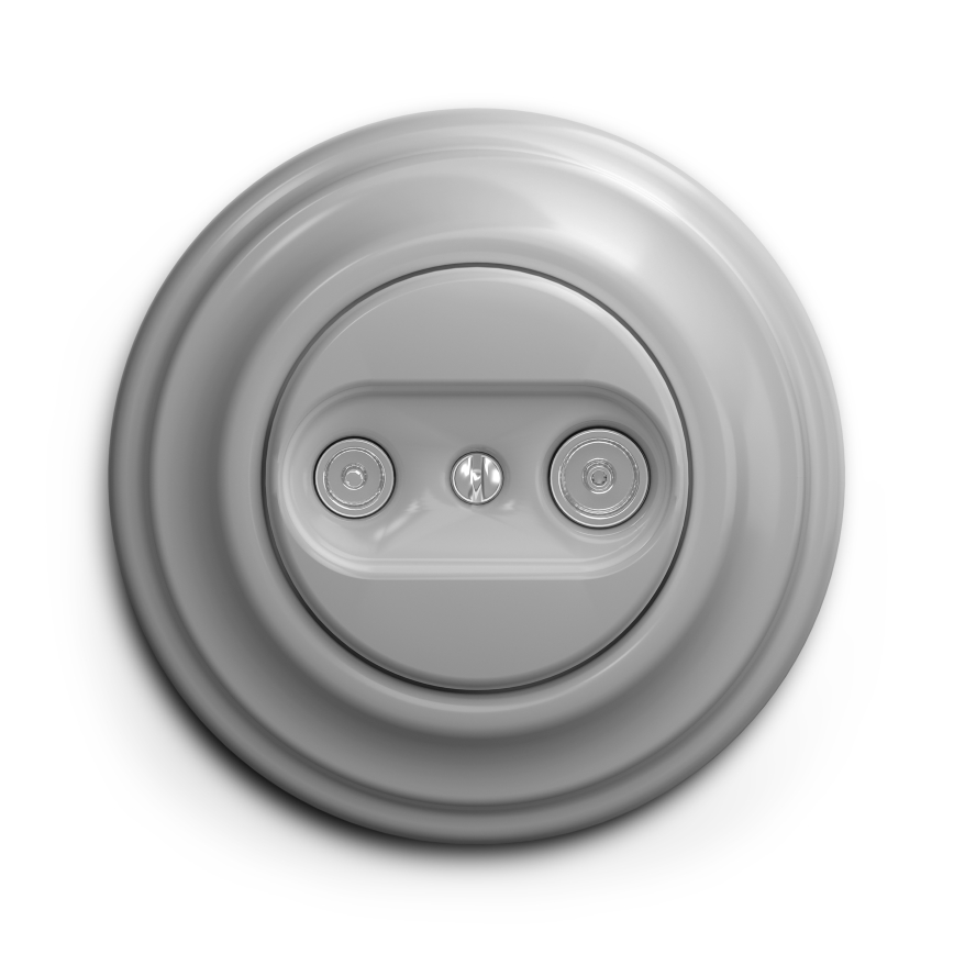 Kliklap - Vintage abonneecontactdoos TV+R (continuous) grijs