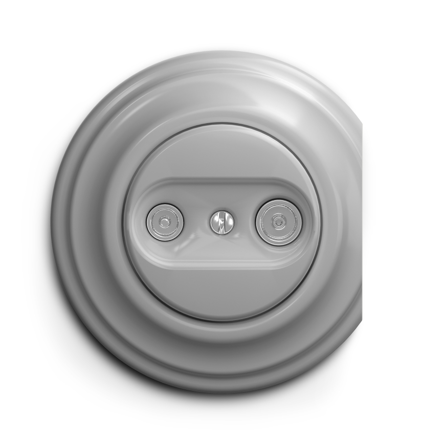 Kliklap - Vintage abonneecontactdoos TV+R (continuous) grijs