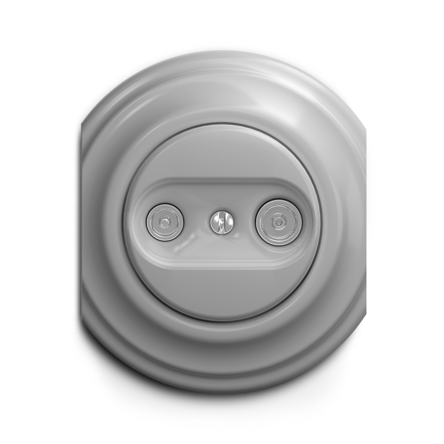 Kliklap - Vintage abonneecontactdoos TV+R (continuous) grijs