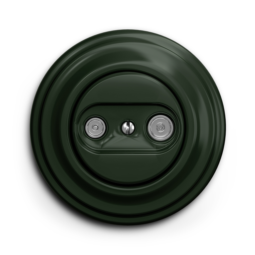 Kliklap - Vintage abonneecontactdoos TV+R (continuous) groen