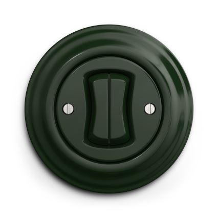 Kliklap - Vintage dubbele drukknopschakelaar groen