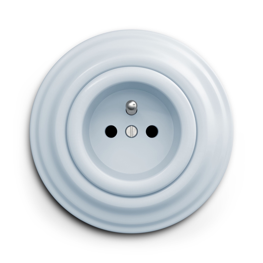 Kliklap - Vintage stopcontact 230V blauw
