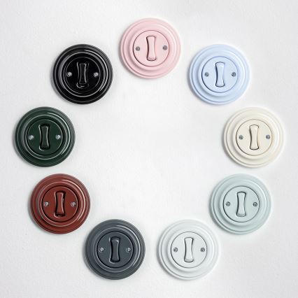 Kliklap - Vintage trap schakelaar zonder frame nr. 6 zonder frame bruin