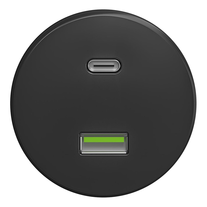 Kliklap - Vintage USB-aansluiting A+C antraciet