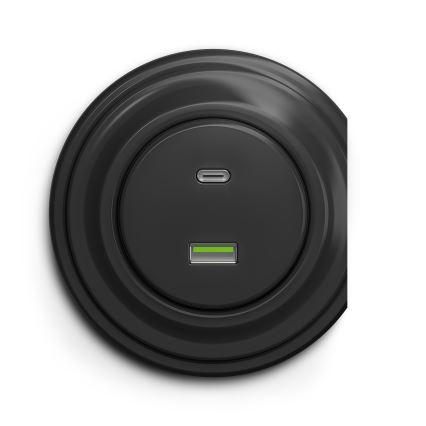 Kliklap - Vintage USB-aansluiting A+C antraciet