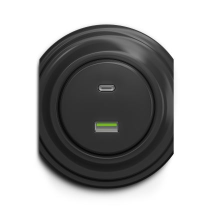 Kliklap - Vintage USB-aansluiting A+C antraciet