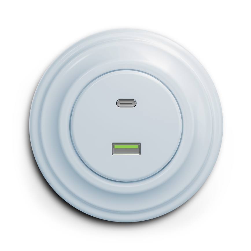 Kliklap - Vintage USB-aansluiting A+C blauw