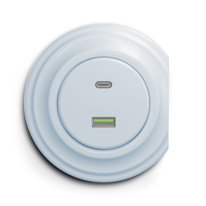 Kliklap - Vintage USB-aansluiting A+C blauw