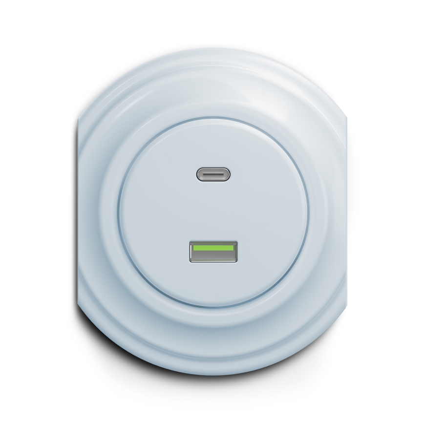 Kliklap - Vintage USB-aansluiting A+C blauw