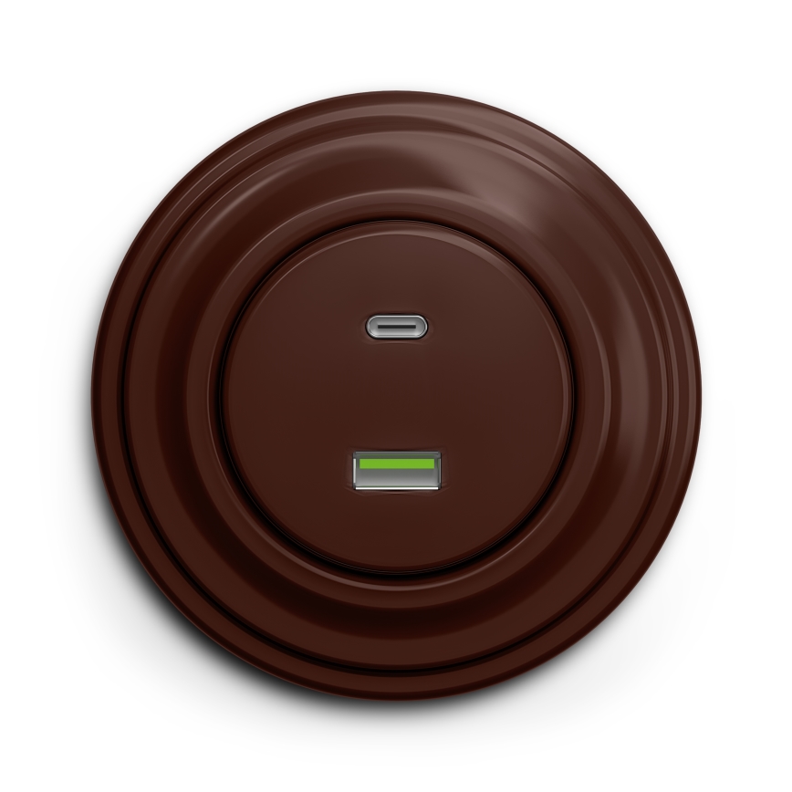 Kliklap - Vintage USB-aansluiting A+C bruin