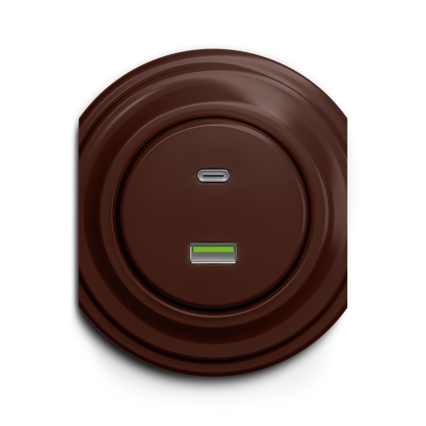 Kliklap - Vintage USB-aansluiting A+C bruin