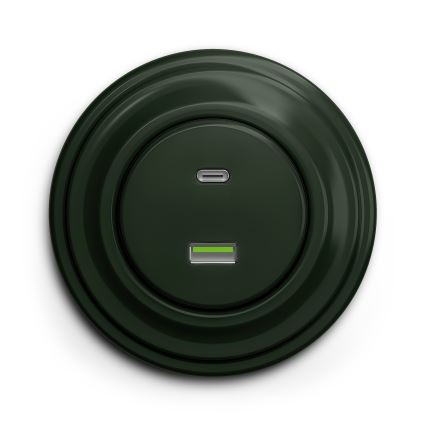 Kliklap - Vintage USB-aansluiting A+C groen