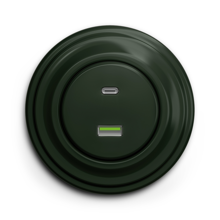 Kliklap - Vintage USB-aansluiting A+C groen