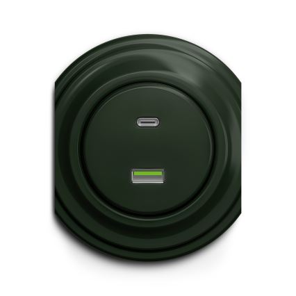 Kliklap - Vintage USB-aansluiting A+C groen