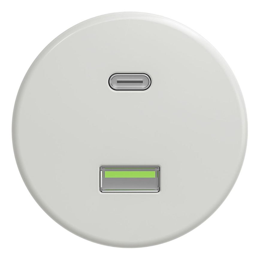 Kliklap - Vintage USB-aansluiting A+C wit
