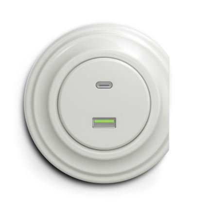 Kliklap - Vintage USB-aansluiting A+C wit