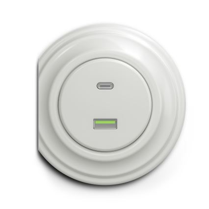 Kliklap - Vintage USB-aansluiting A+C wit
