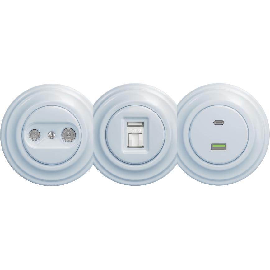 Kliklap - Vintage USB-aansluiting A+C zonder frame blauw