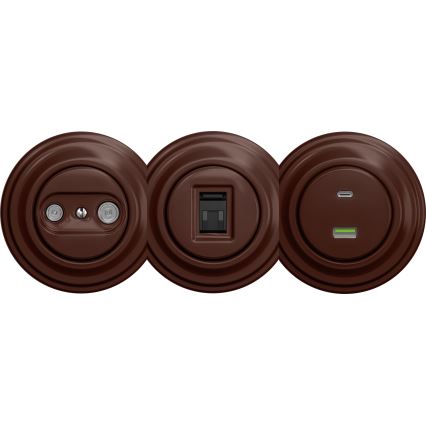 Kliklap - Vintage USB-aansluiting A+C zonder frame bruin