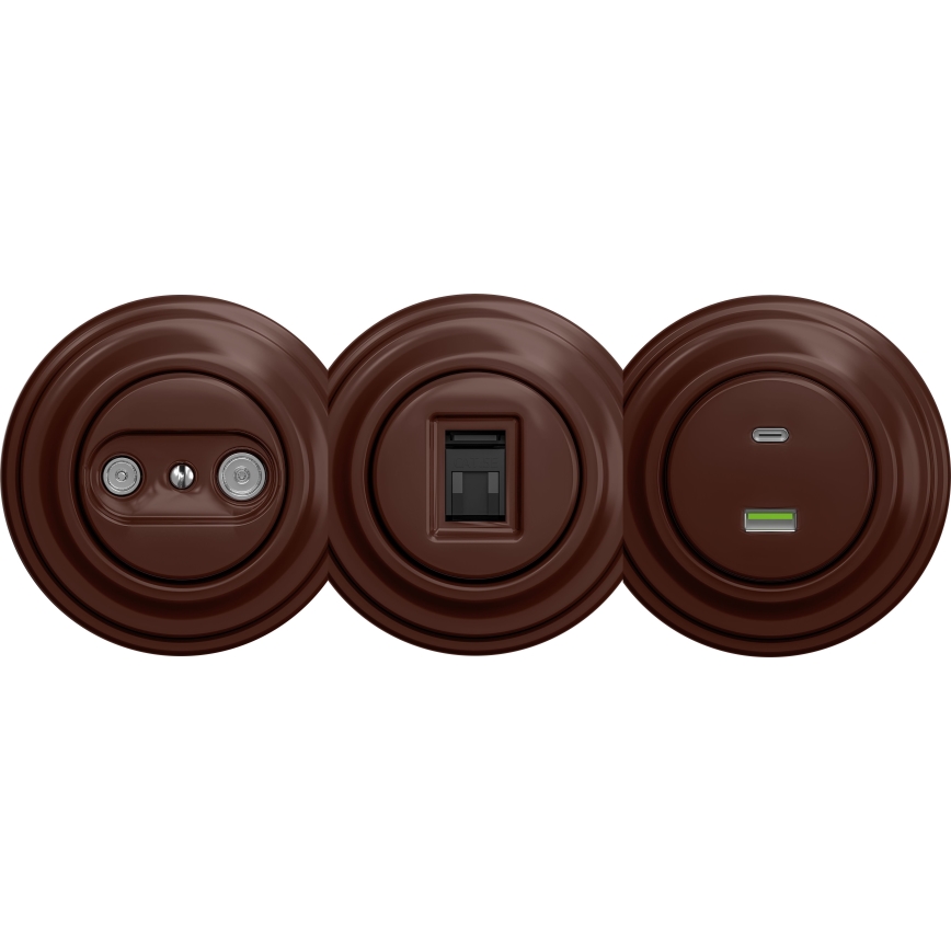 Kliklap - Vintage USB-aansluiting A+C zonder frame bruin
