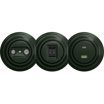 Kliklap - Vintage USB-aansluiting A+C zonder frame groen
