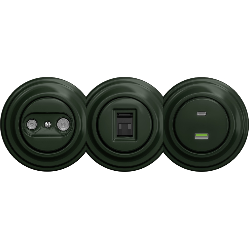 Kliklap - Vintage USB-aansluiting A+C zonder frame groen