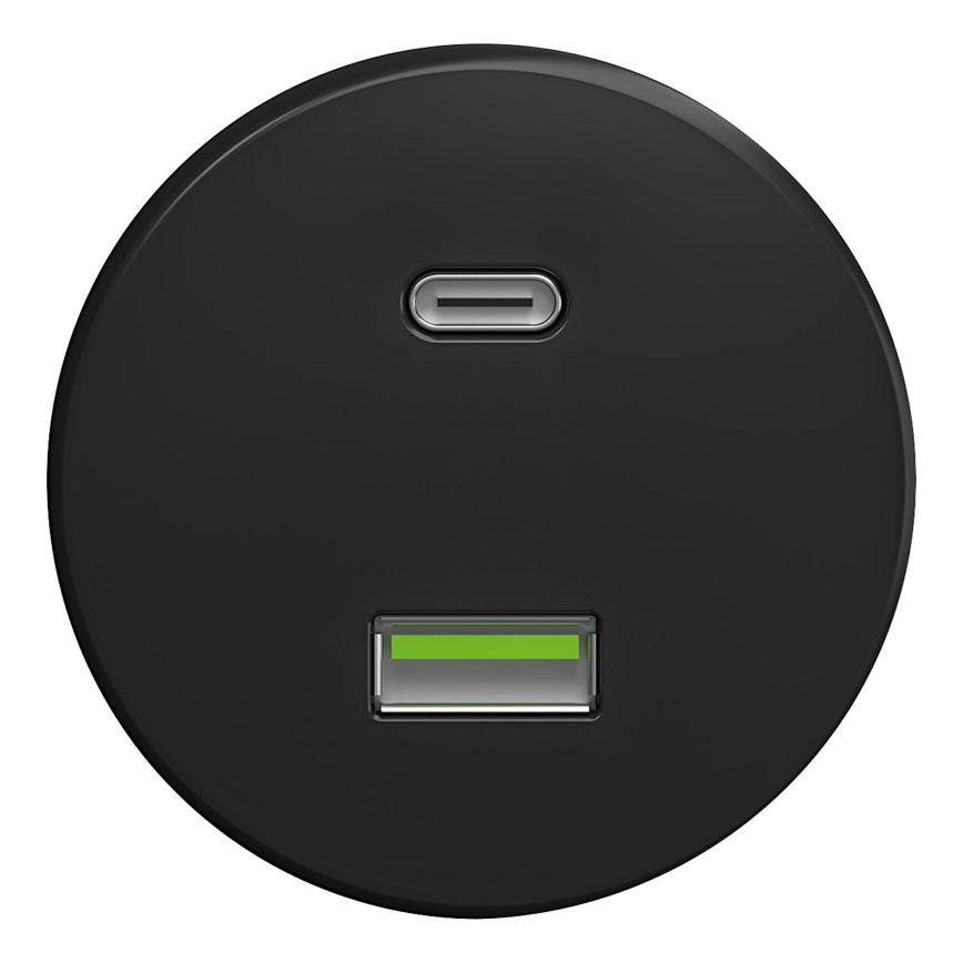 Kliklap - Vintage USB-aansluiting A+C zwart