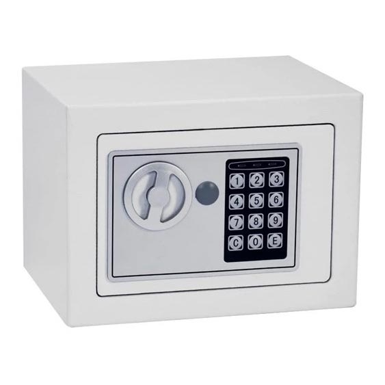 Kluis 4xAA 23x17 cm wit/mat chroom