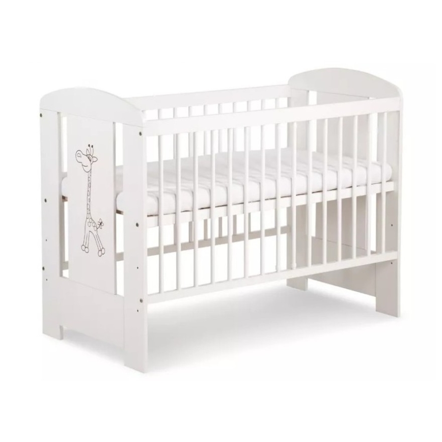 KLUPŚ - Babybed SAFARI 120x60 cm giraffe dennenhout/wit