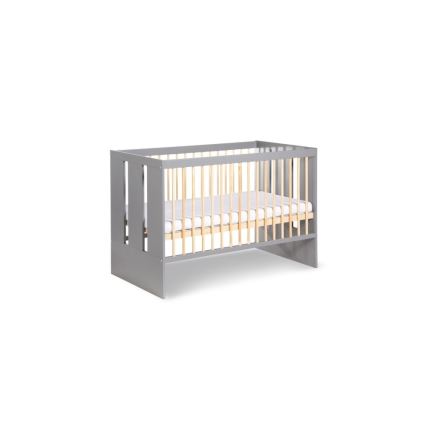 KLUPŚ - Babybed + veiligheidshekje PAULINE 120x60 cm grenen/grijs