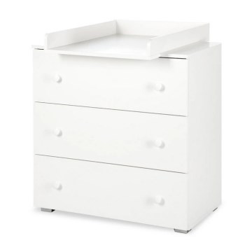 KLUPŚ - Kindercommode met verschoningsblad PAULA wit