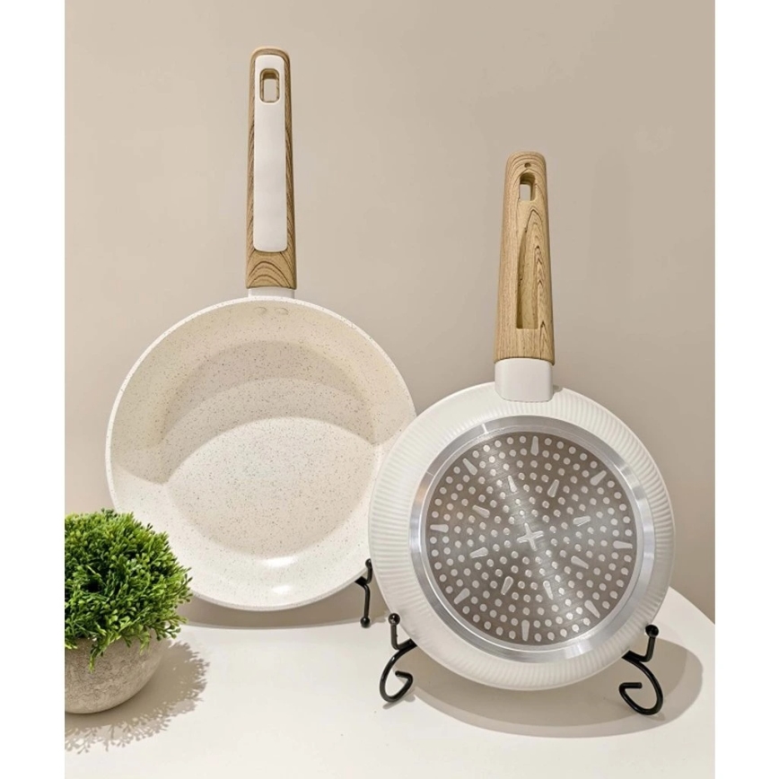 Koekenpan BIANCO 20 cm crème/bruin