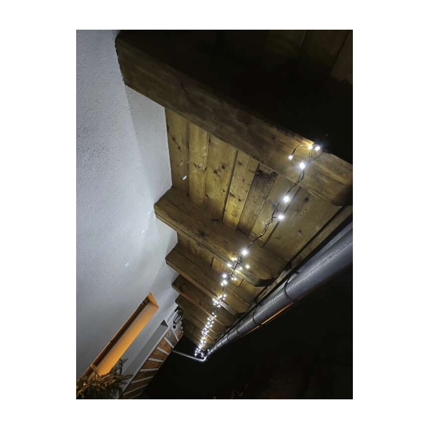 Koel Wit LED Kerst buitenketting 80x LED / 13m IP44