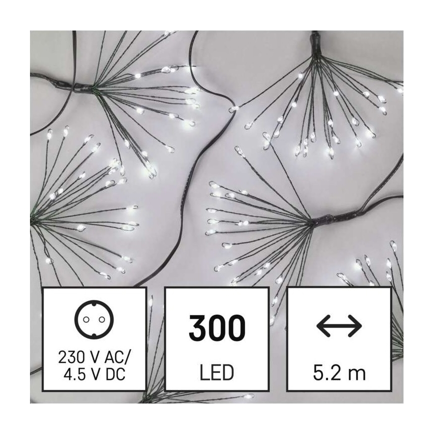 Koel wit LED kerstketting 300x LED / 8,2m