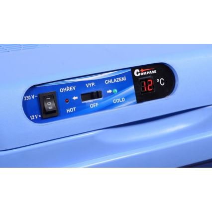 Koelbox met display, 48 W, 230/12 V, 25 l, blauw