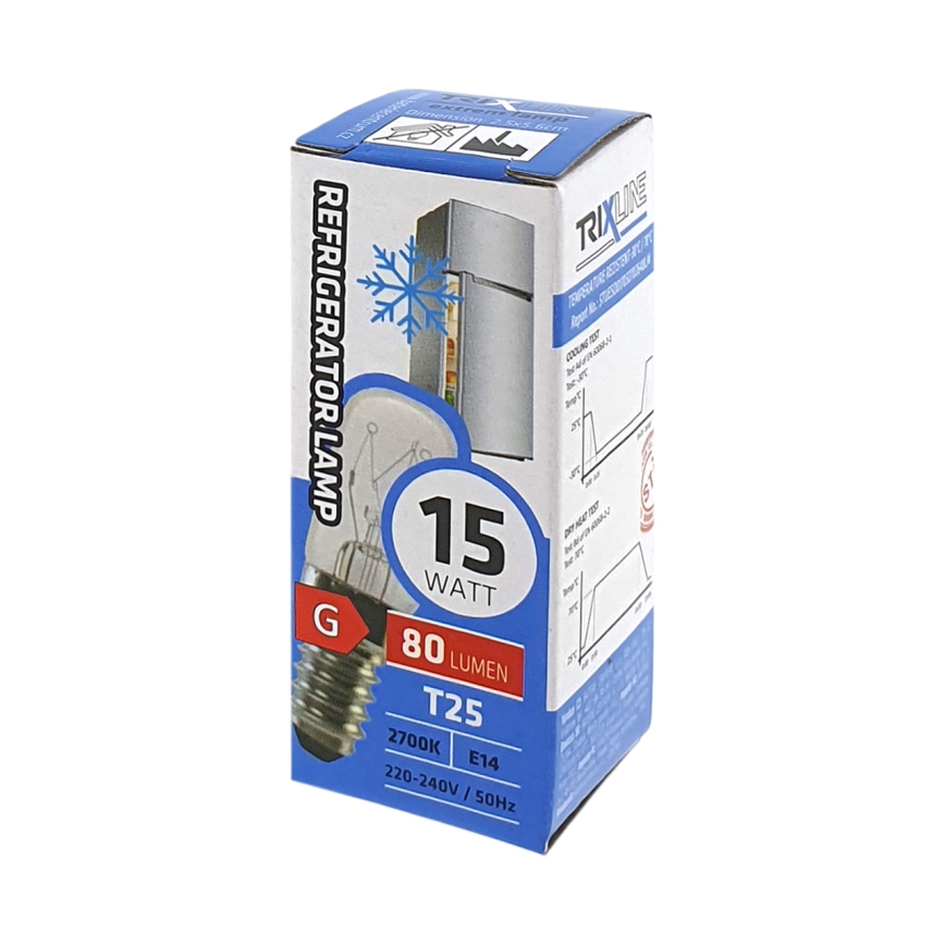 Koelkast lampje T25 E14/15W/230V 2700K