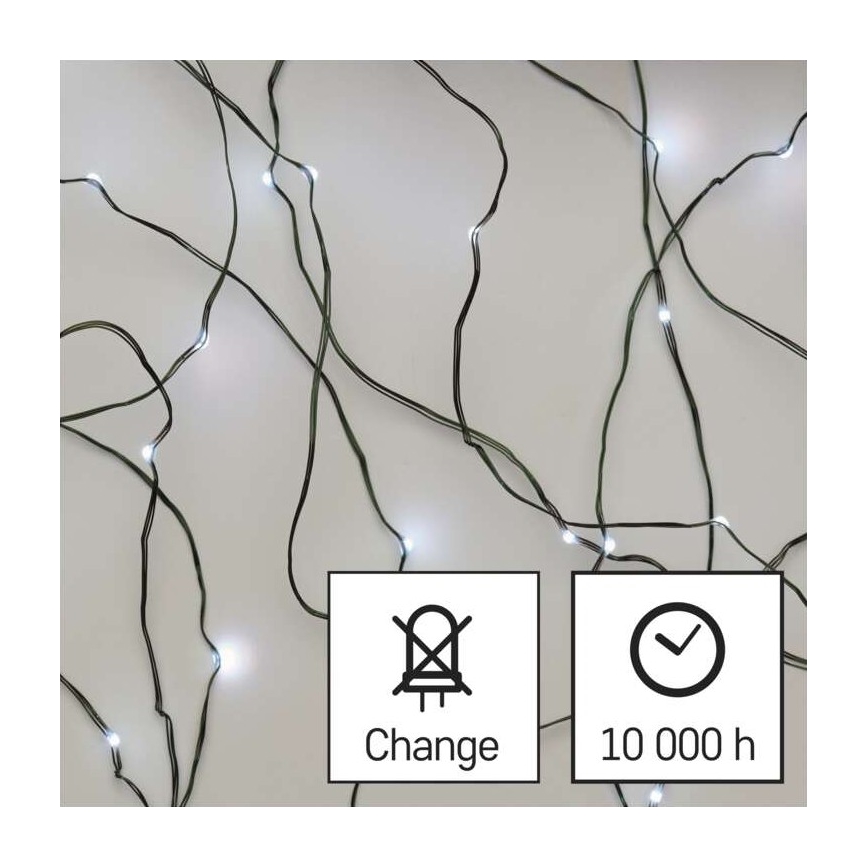Koelwit LED Kerst buitenketting 40x LED / 9m IP44
