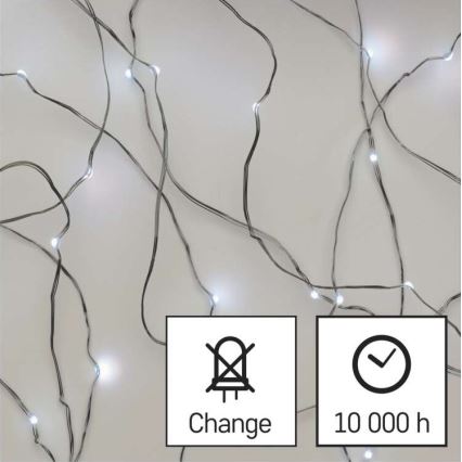 Koelwit LED Kerst buitenketting 40x LED / 9m IP44