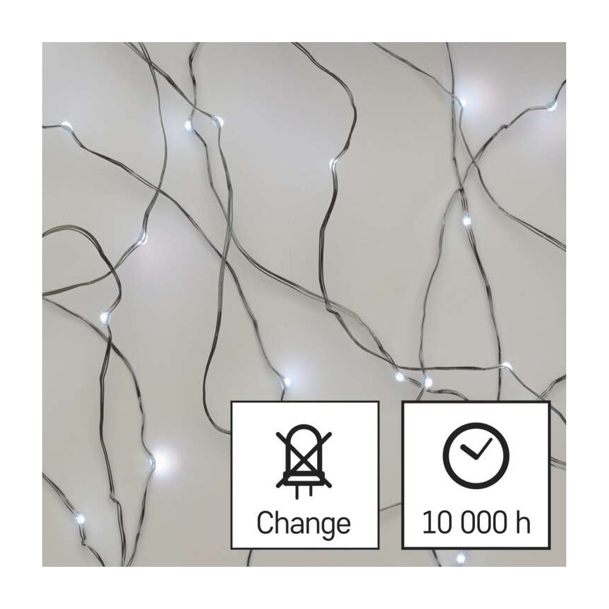 Koelwit LED Kerst buitenketting 40x LED / 9m IP44