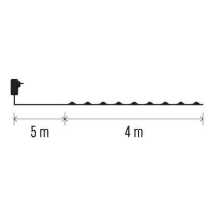 Koelwit LED Kerst buitenketting 40x LED / 9m IP44