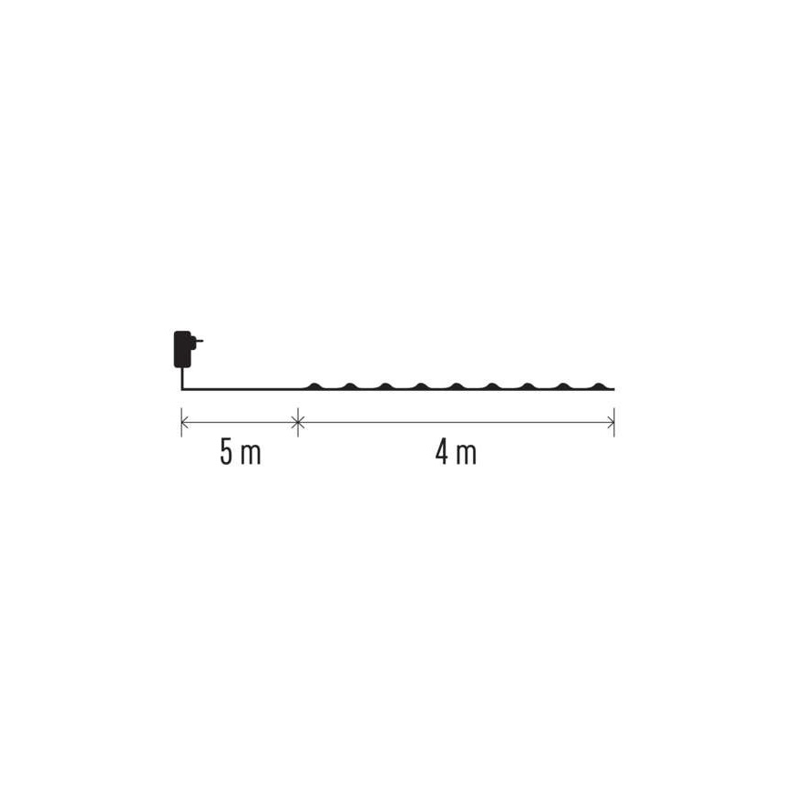 Koelwit LED Kerst buitenketting 40x LED / 9m IP44