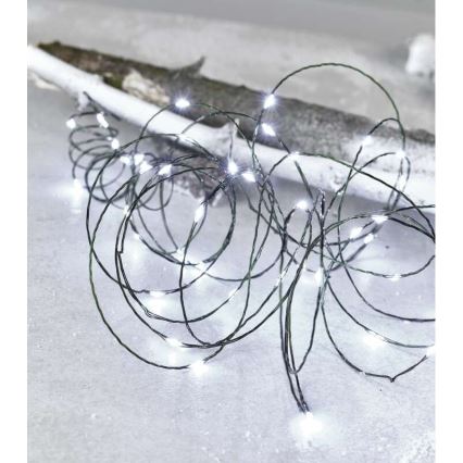 Koelwit LED Kerst buitenketting 75x LED / 12,5m IP44