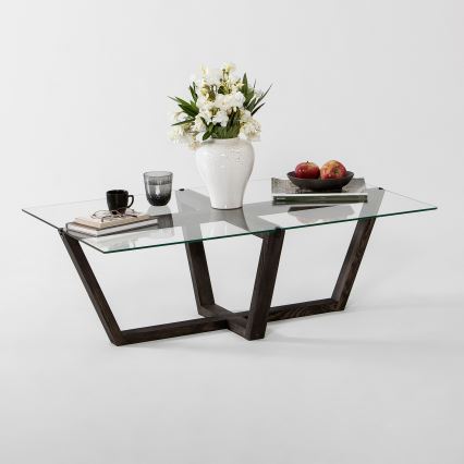 Koffie Tafel AMALFI 35x105 cm grenen/doorzichtig