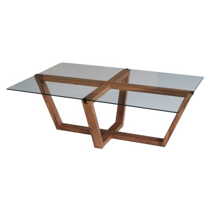 Koffie Tafel AMALFI 35x105 cm grenen/doorzichtig