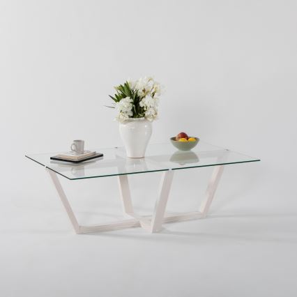 Koffie Tafel AMALFI 35x105 cm grenen/doorzichtig